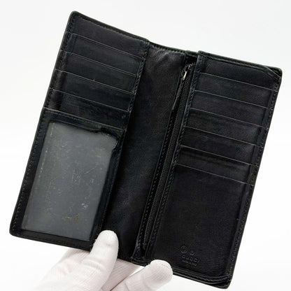 Gucci Micro Guccissima GG Bifold Wallet Black Leather — view 6