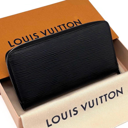 Louis Vuitton Epi Zippy Wallet Noir Black