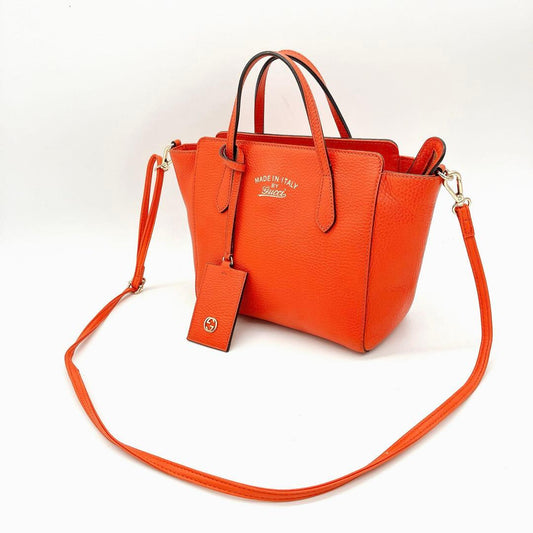 Gucci 2-way Bag Swing Leather Orange