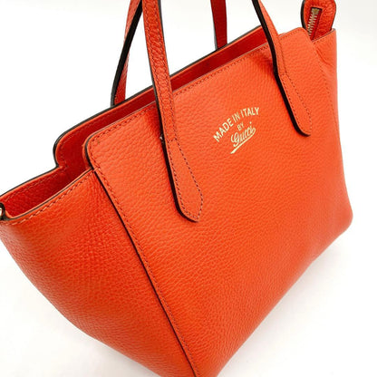 Gucci 2-way Bag Swing Leather Orange