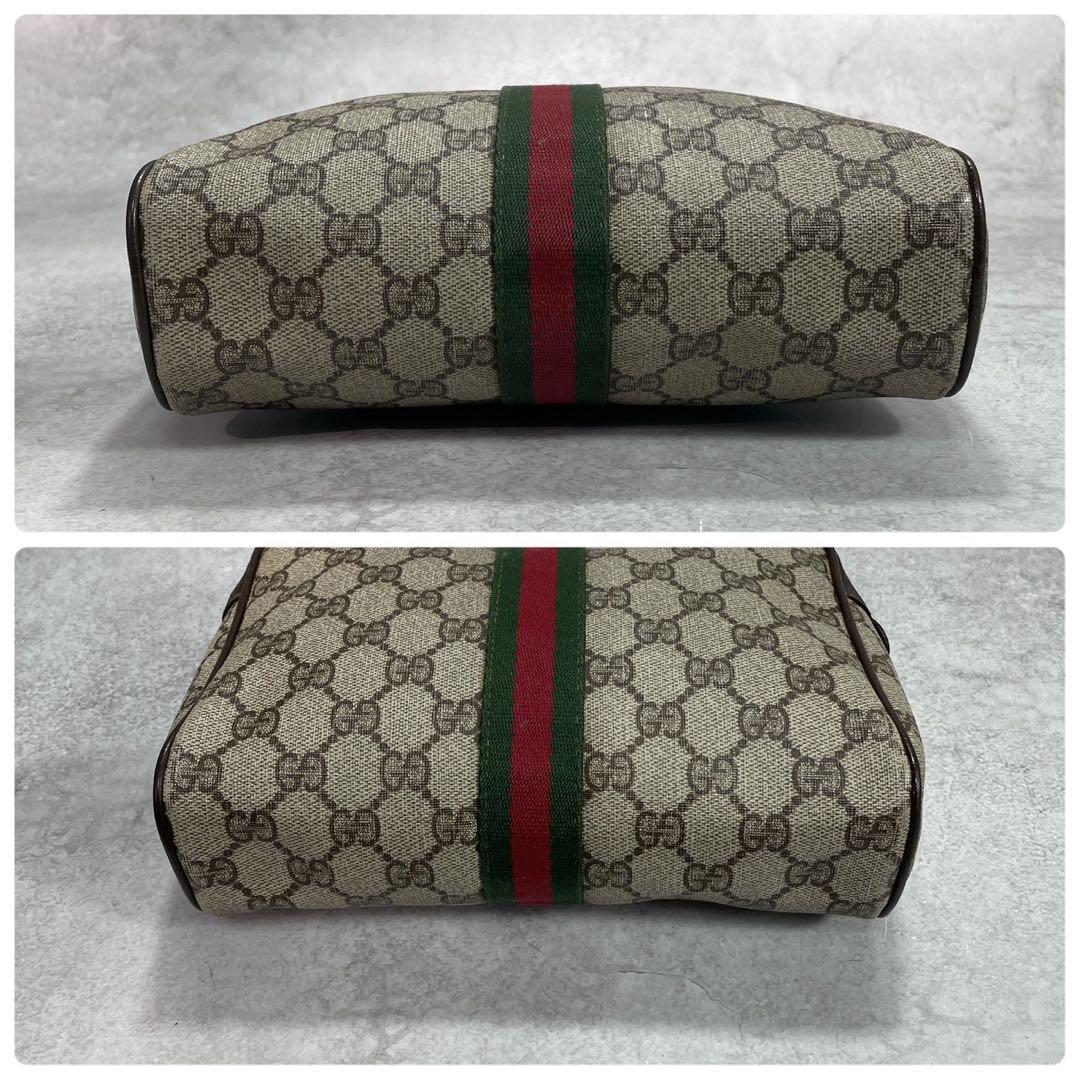 Gucci GG Sherry Line Clutch Brown Logo Leather — view 6