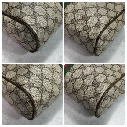 Gucci GG Sherry Line Clutch Brown Logo Leather — view 7