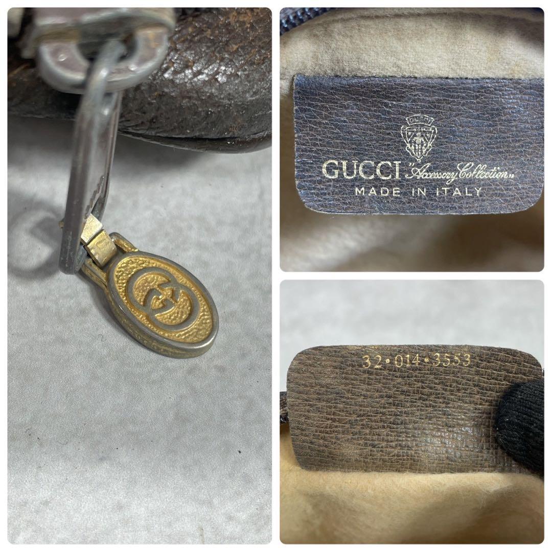 Gucci GG Sherry Line Clutch Brown Logo Leather — view 8