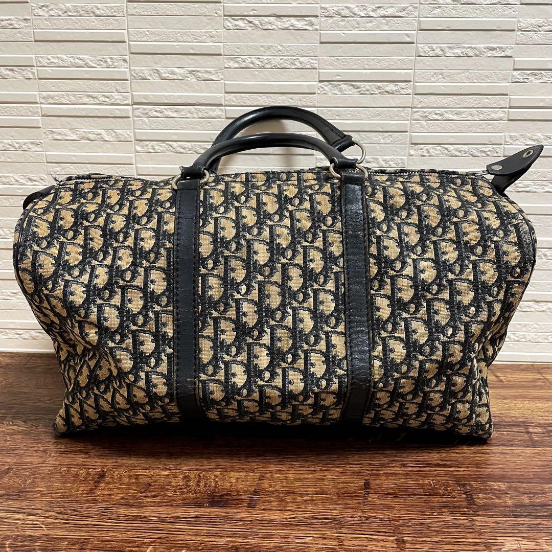 Dior Trotter Canvas Leather Boston Hand Bag All Over Pattern — view 2