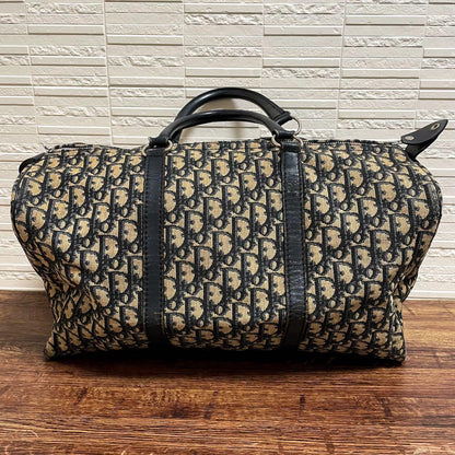 Dior Trotter Canvas Leather Boston Hand Bag All Over Pattern — view 2