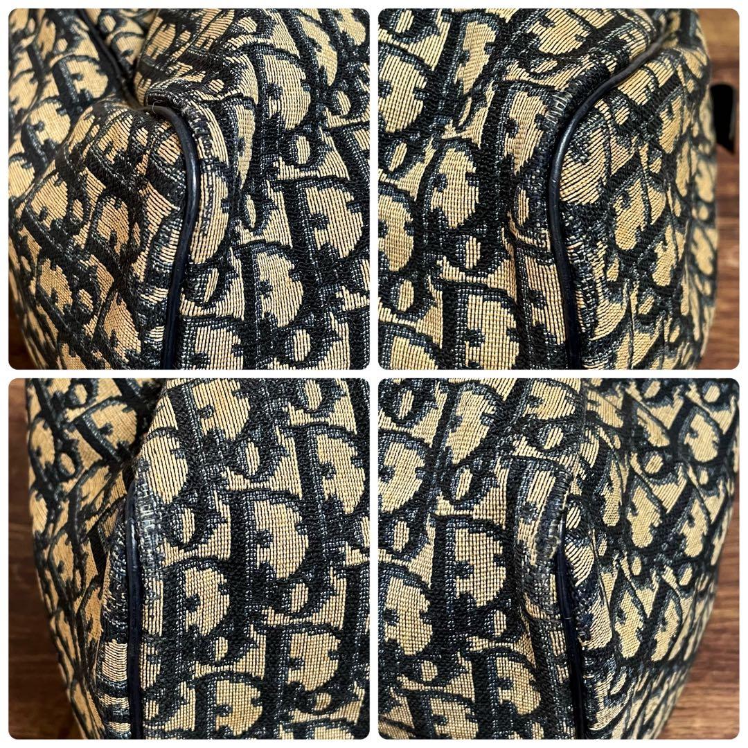 Dior Trotter Canvas Leather Boston Hand Bag All Over Pattern — view 5