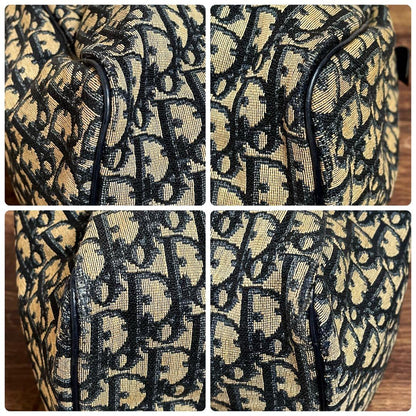 Dior Trotter Canvas Leather Boston Hand Bag All Over Pattern — view 5