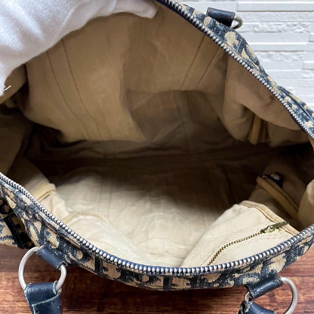 Dior Trotter Canvas Leather Boston Hand Bag All Over Pattern — view 8