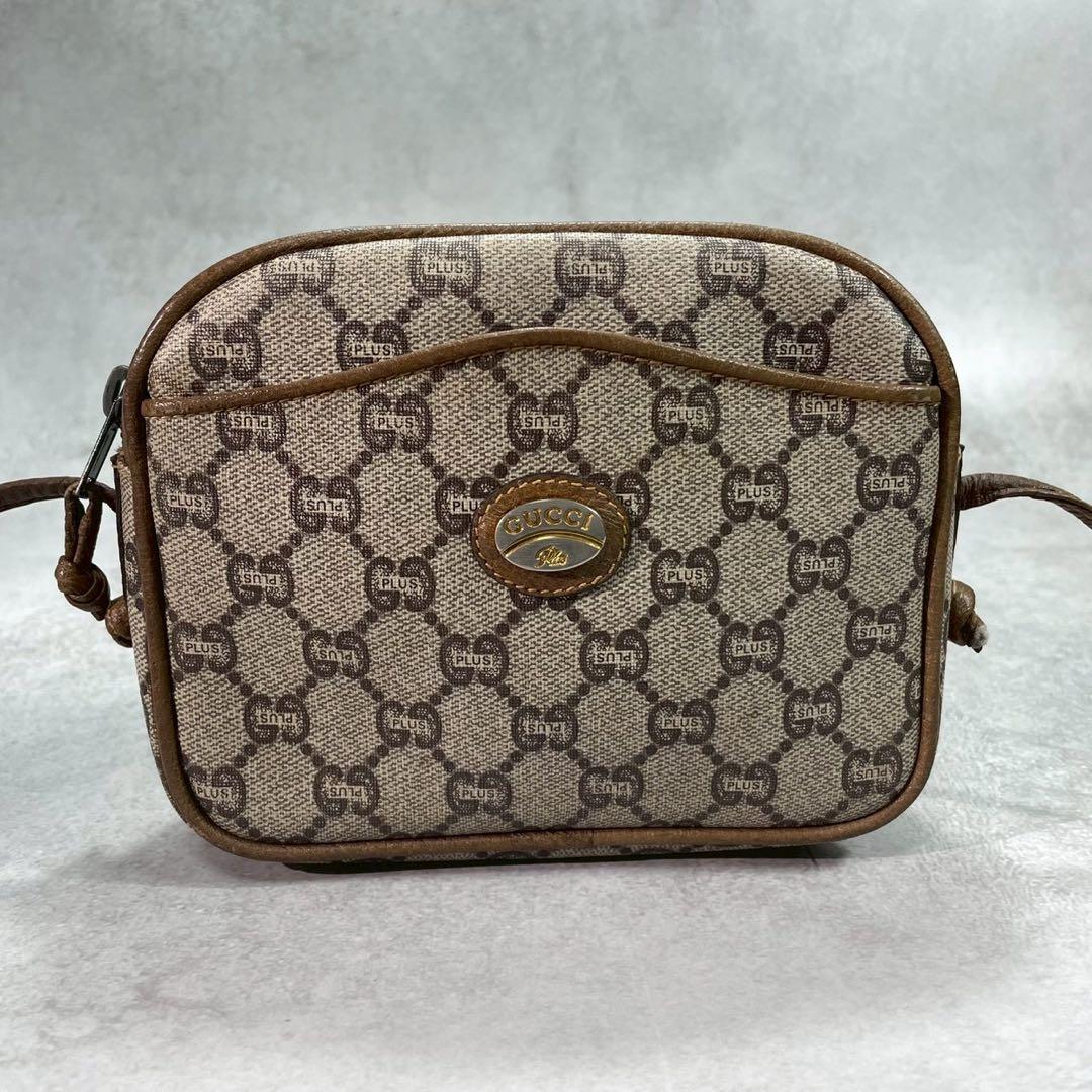Gucci GG Shoulder Bag Brown Beige Logo Leather — view 2