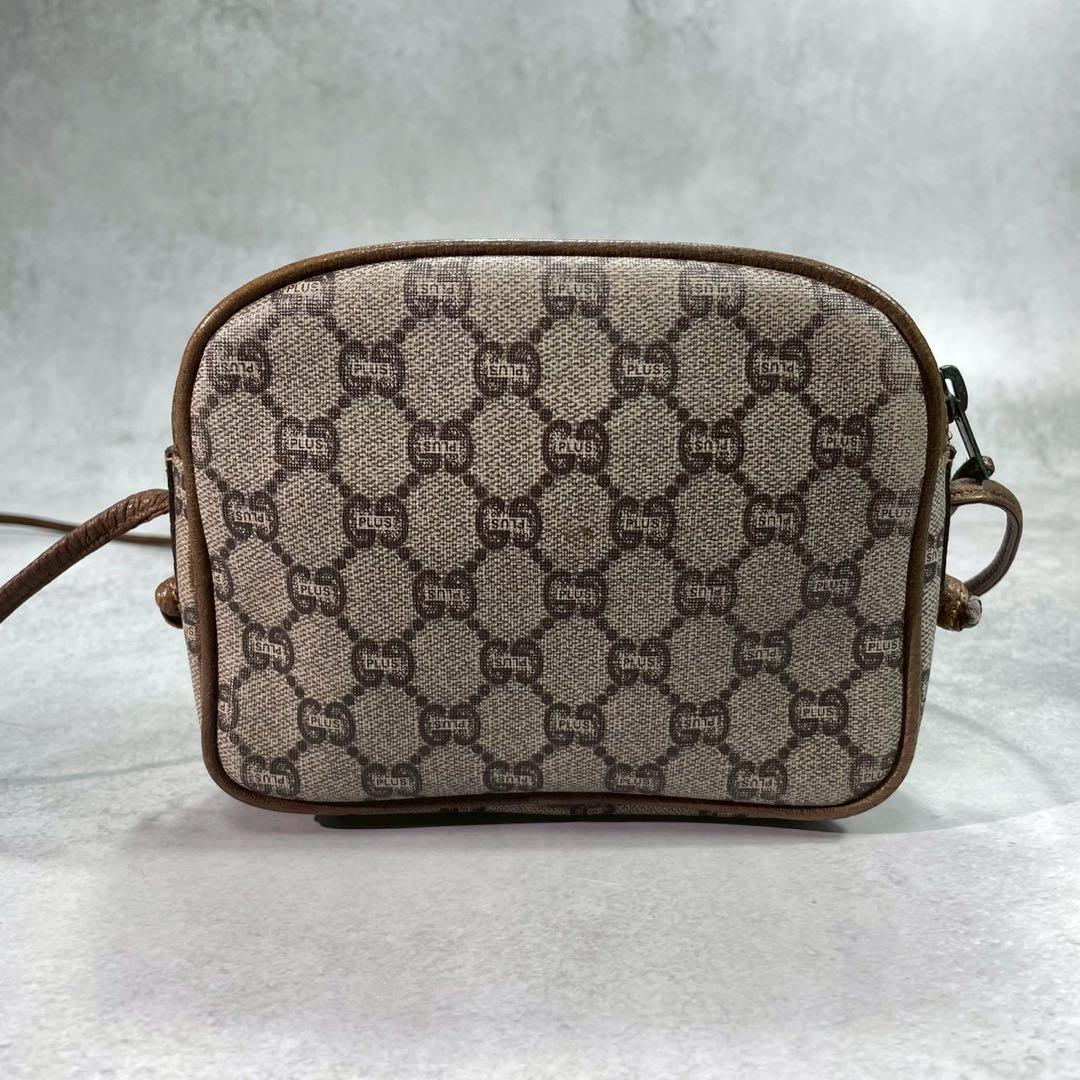 Gucci GG Shoulder Bag Brown Beige Logo Leather — view 3