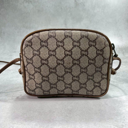 Gucci GG Shoulder Bag Brown Beige Logo Leather — view 3