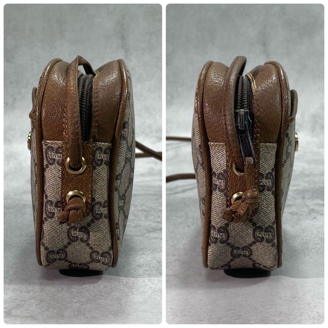 Gucci GG Shoulder Bag Brown Beige Logo Leather — view 7