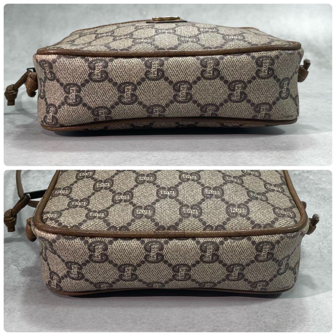 Gucci GG Shoulder Bag Brown Beige Logo Leather — view 8