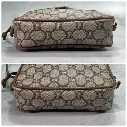 Gucci GG Shoulder Bag Brown Beige Logo Leather — view 8