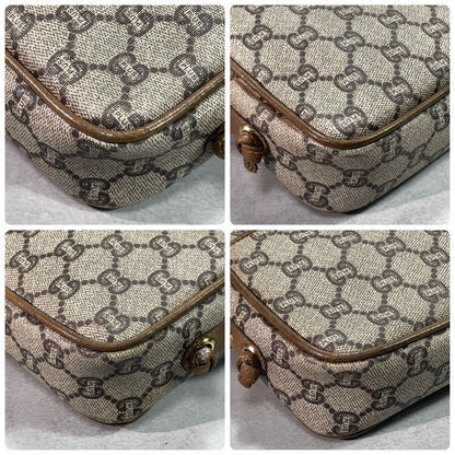 Gucci GG Shoulder Bag Brown Beige Logo Leather — view 9