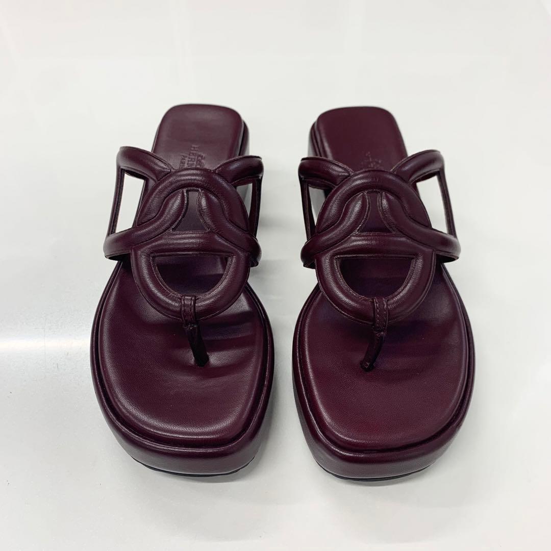 Hermes Gypsy Chaine D'ancre Platform Thong Sandals
