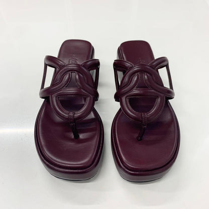 Hermes Gypsy Chaine D'ancre Platform Thong Sandals