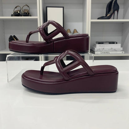 Hermes Gypsy Chaine D'ancre Platform Thong Sandals