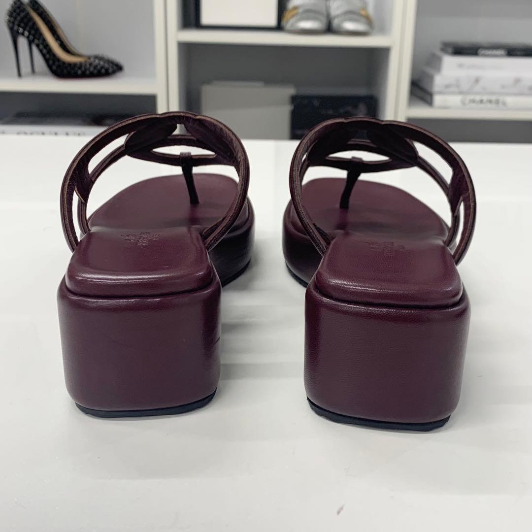 Hermes Gypsy Chaine D'ancre Platform Thong Sandals