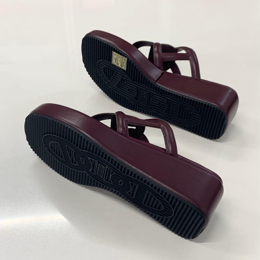 Hermes Gypsy Chaine D'ancre Platform Thong Sandals