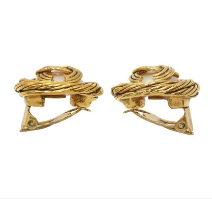 Chanel Fake Pearl Coco Mark Round Earring