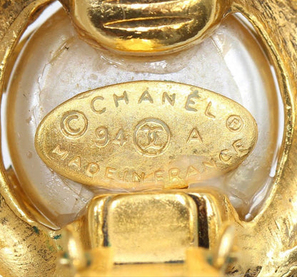 Chanel Fake Pearl Coco Mark Round Earring