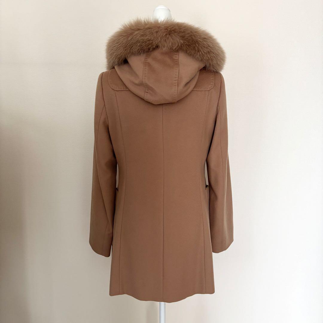 Max Mara Studio Hood with Fur Finest Wool Coat — view 4