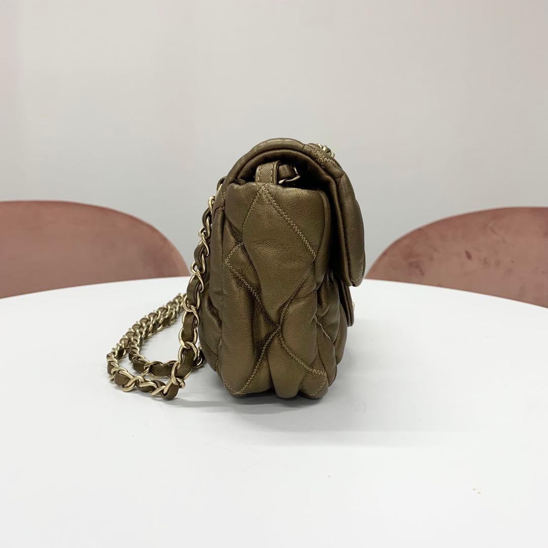 Chanel Quilted CC Logo Bubble Quilt Lambskin Shoulder Bag — view 2