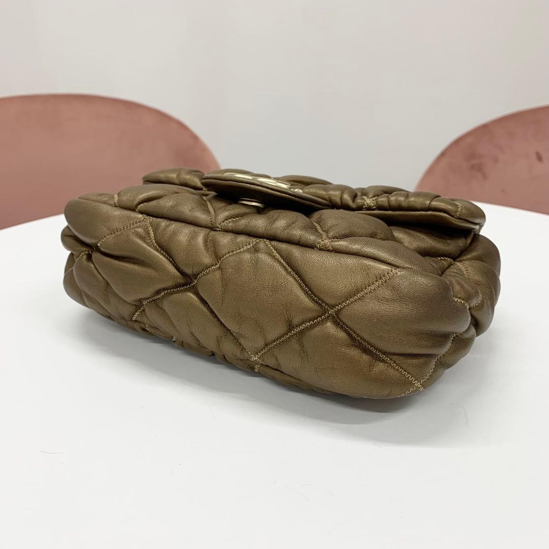 Chanel Quilted CC Logo Bubble Quilt Lambskin Shoulder Bag — view 4