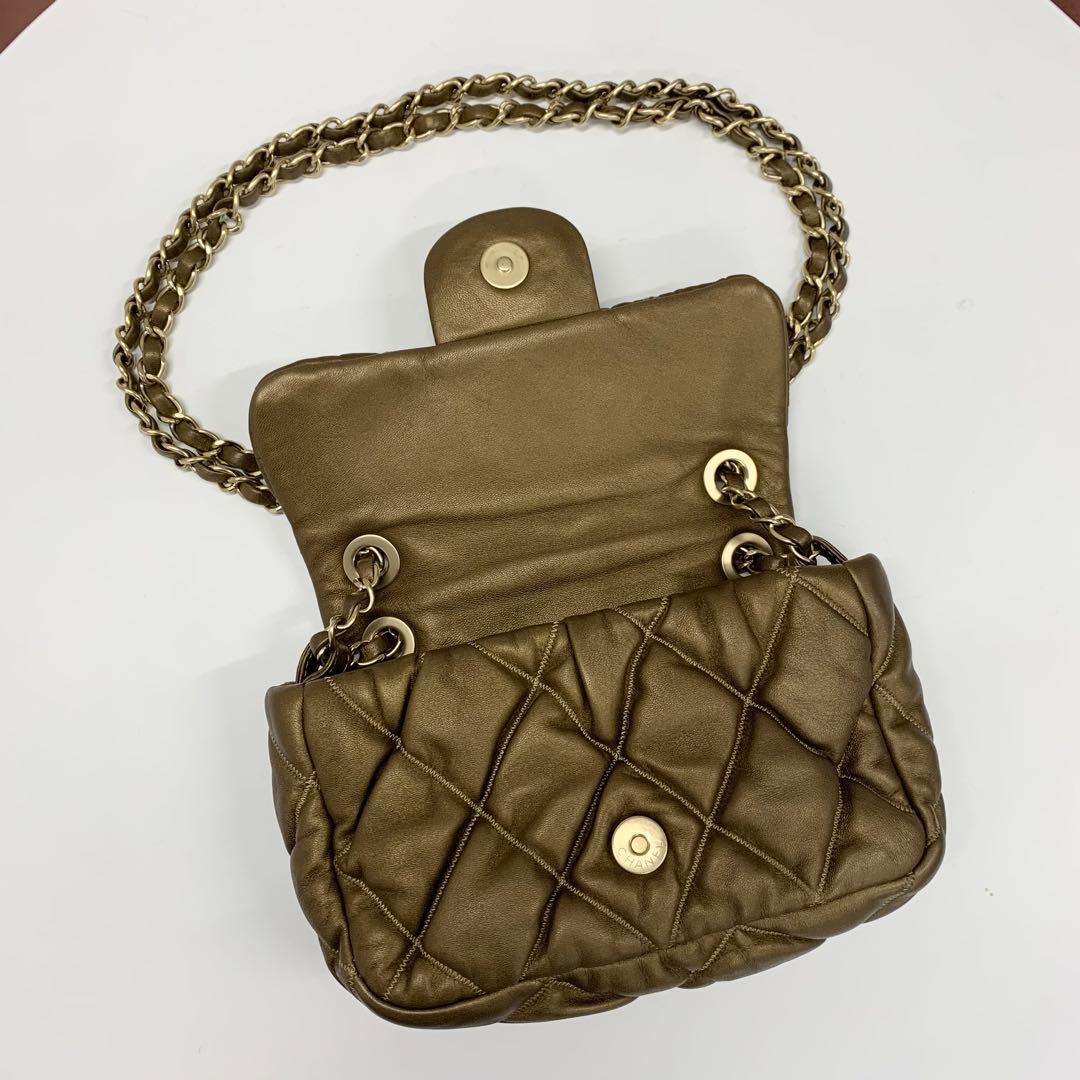 Chanel Quilted CC Logo Bubble Quilt Lambskin Shoulder Bag — view 6