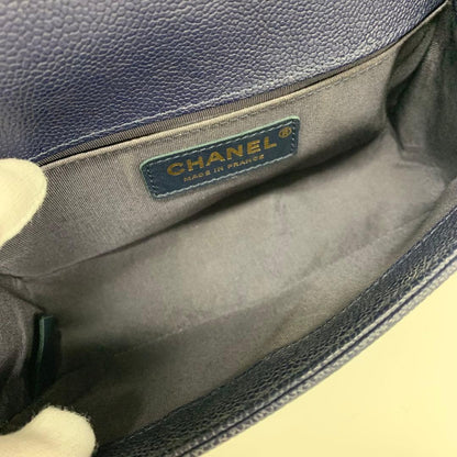 Chanel Boy 20 Caviar Leather CC Logo V-stitch Bag — view 7