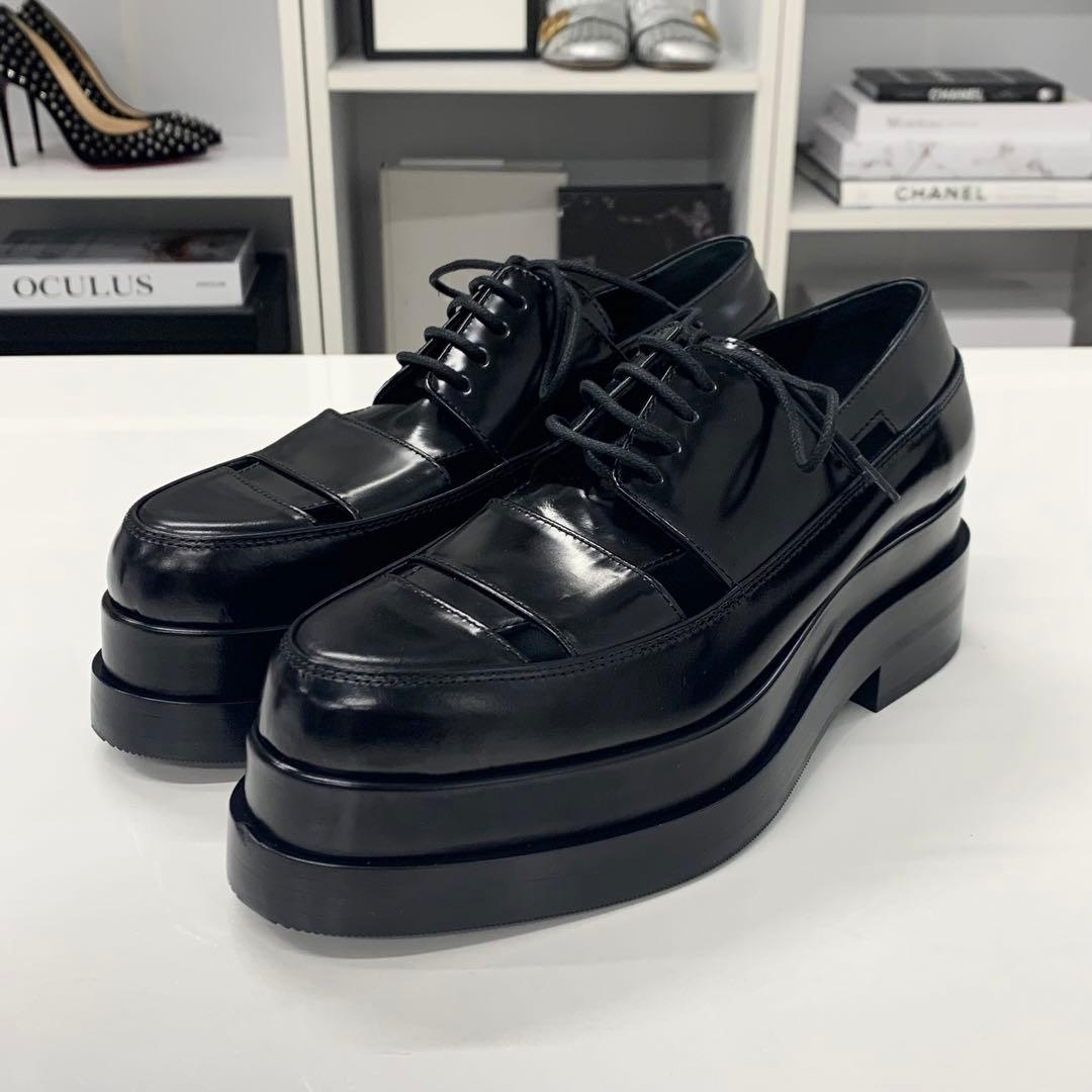 Hermes Leather Thick Sole Loafer Black
