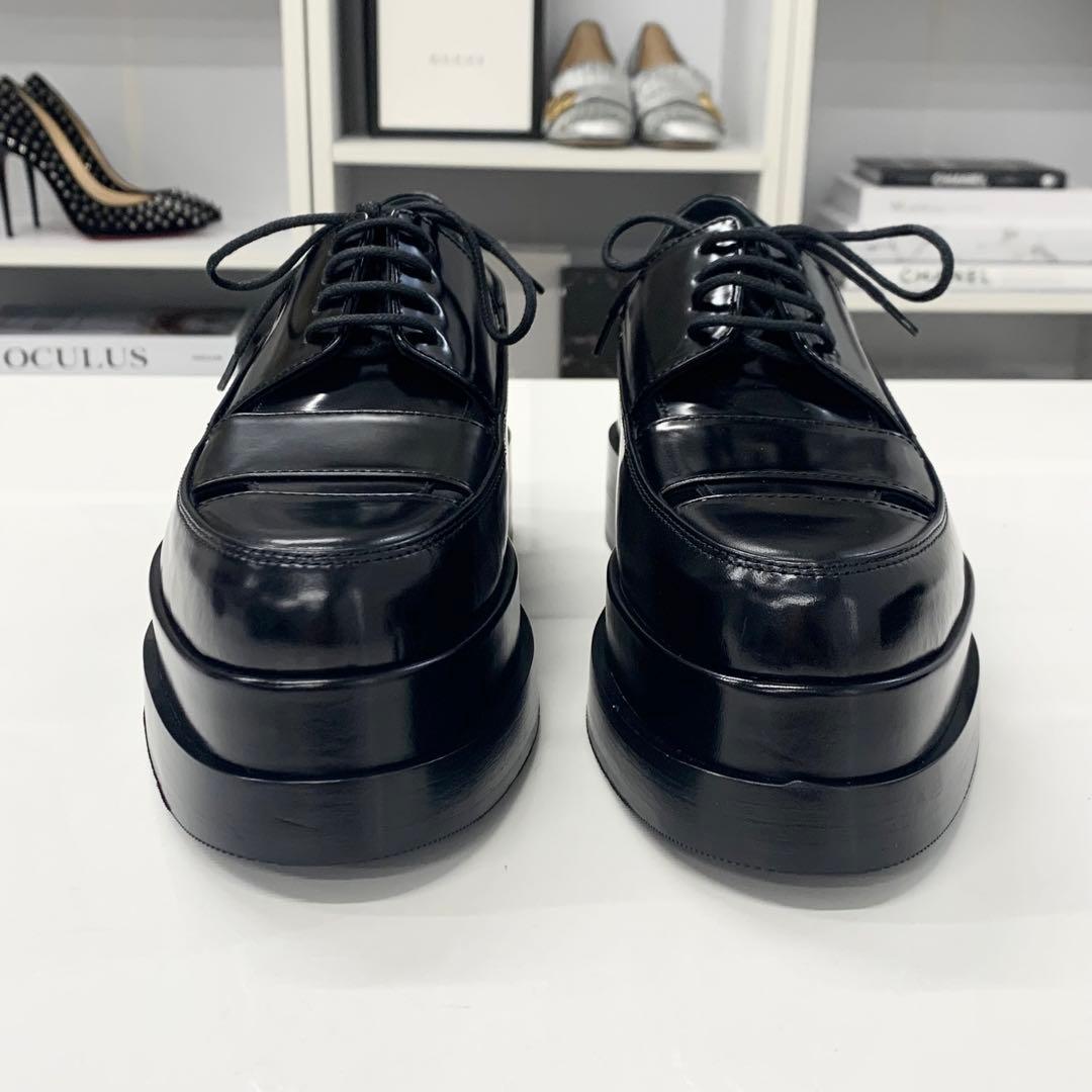 Hermes Leather Thick Sole Loafer Black
