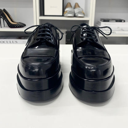Hermes Leather Thick Sole Loafer Black