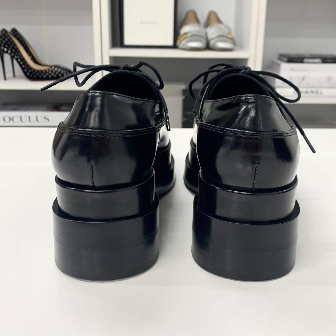 Hermes Leather Thick Sole Loafer Black