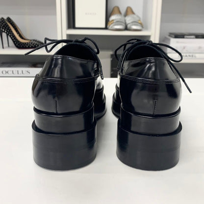 Hermes Leather Thick Sole Loafer Black
