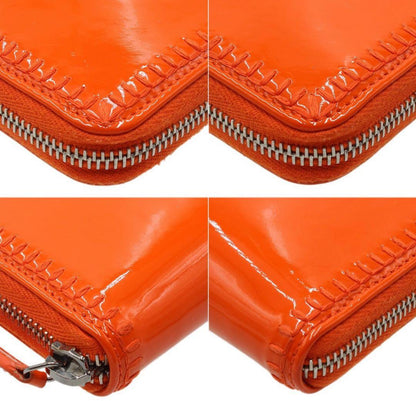 Chanel Patent Leather Coco Mark Round Zipper Long Wallet