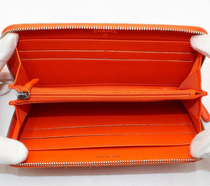 Chanel Patent Leather Coco Mark Round Zipper Long Wallet