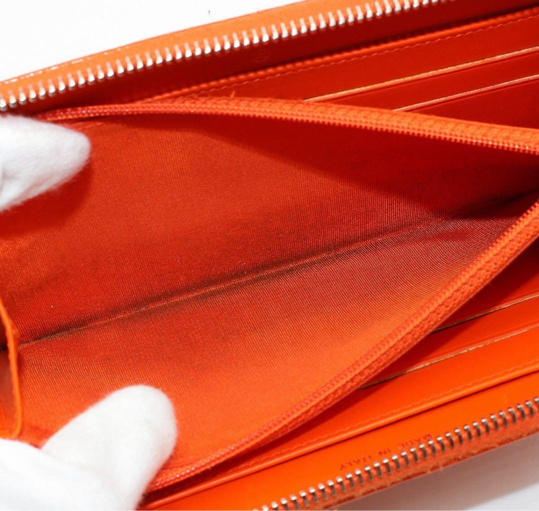 Chanel Patent Leather Coco Mark Round Zipper Long Wallet