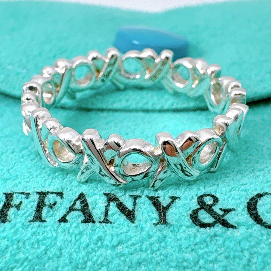 Tiffany & Co Love & Kiss Narrow Ring #10 925 Silver