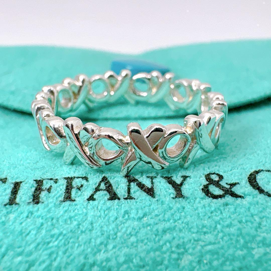 Tiffany & Co Love & Kiss Narrow Ring #10 925 Silver