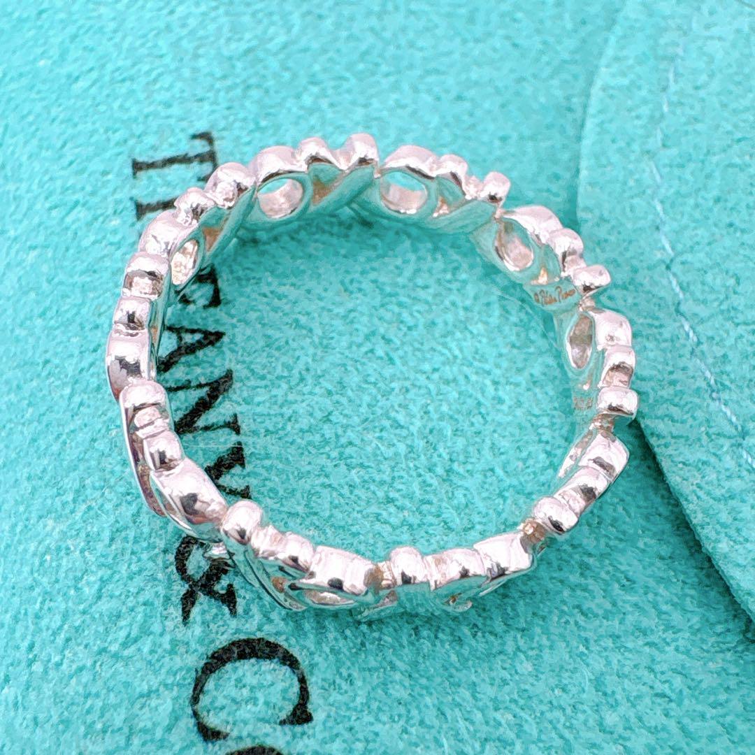 Tiffany & Co Love & Kiss Narrow Ring #10 925 Silver