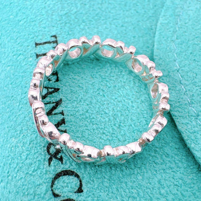 Tiffany & Co Love & Kiss Narrow Ring #10 925 Silver