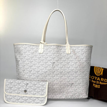 Goyard Super Saint Louis PM Tote White Pouch