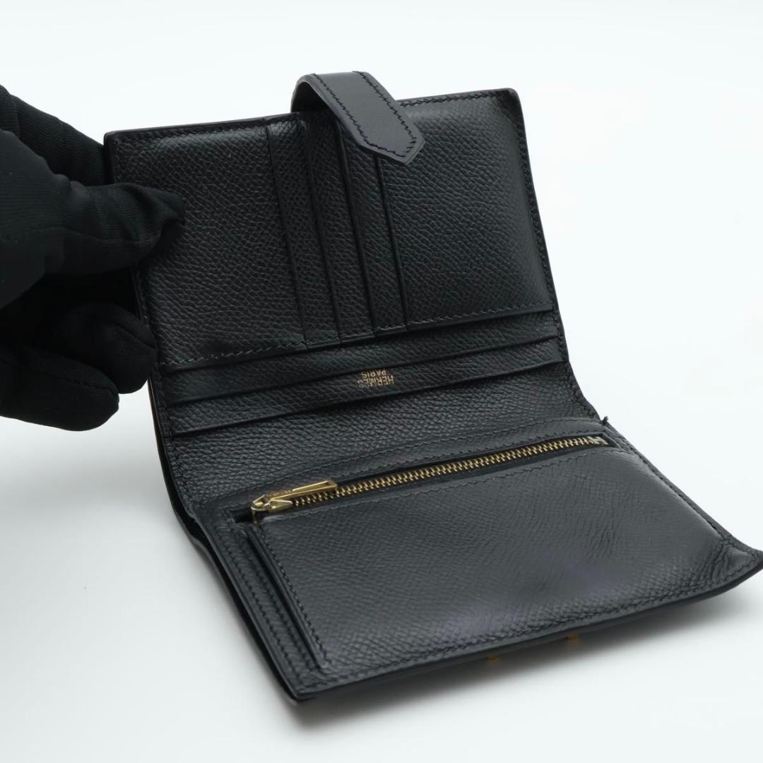 Hermes Bearn Compact Veau Epsom Bifold Wallet Black — view 2