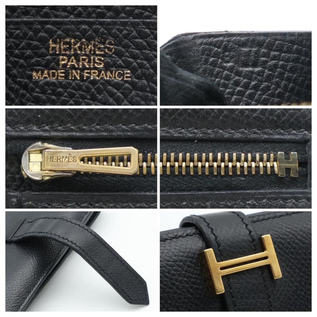 Hermes Bearn Compact Veau Epsom Bifold Wallet Black — view 7