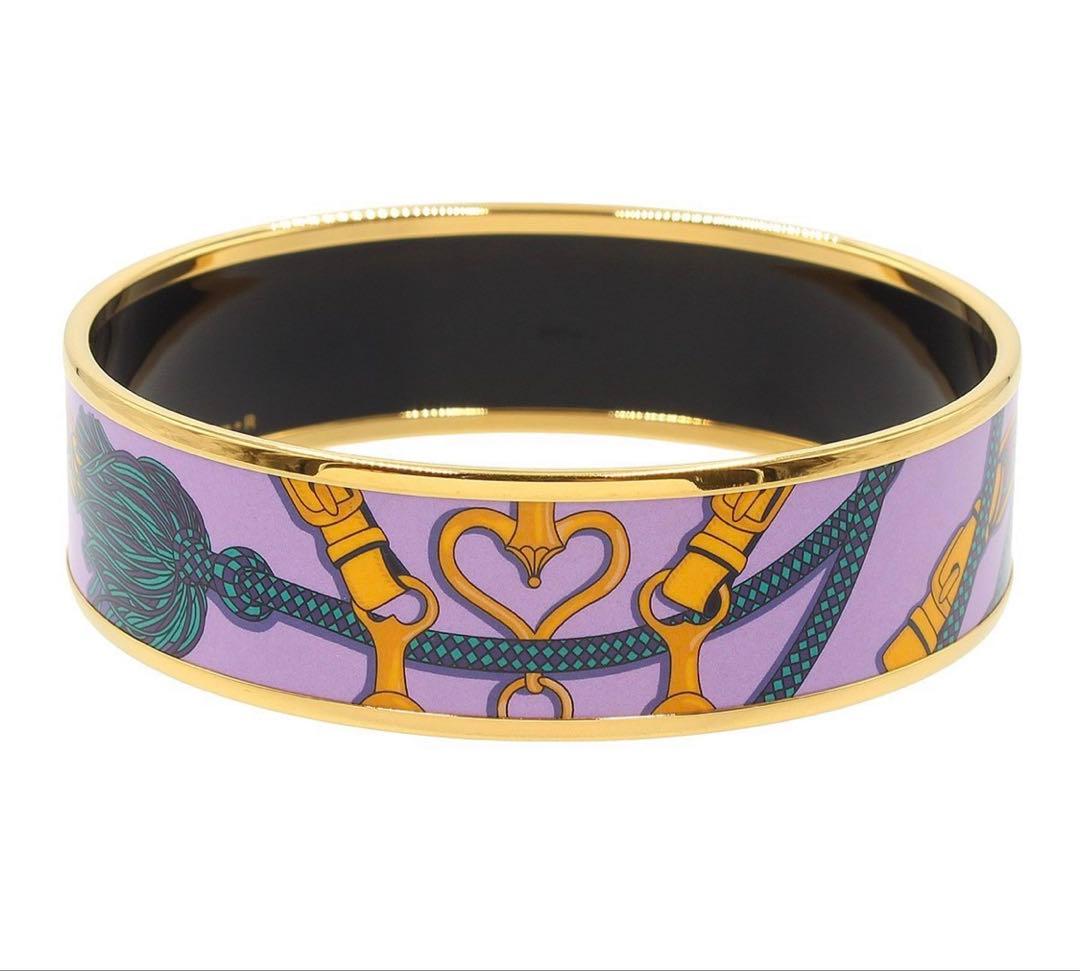 Hermes Enamel GM Bangle Bracelet — view 2