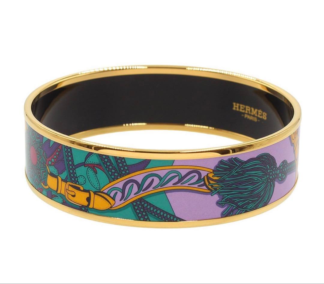 Hermes Enamel GM Bangle Bracelet — view 4