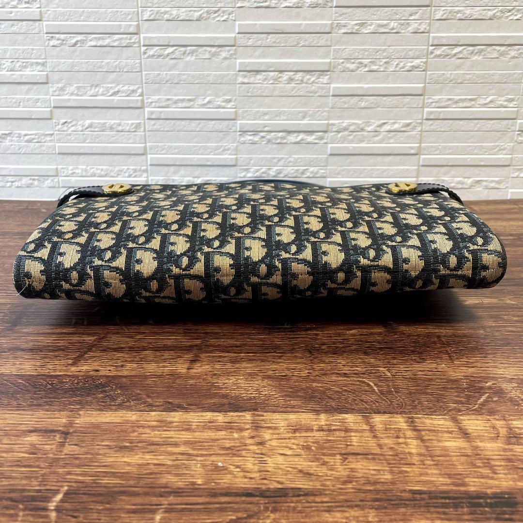 Dior Trotter Canvas Leather Hand Bag Navy — view 4