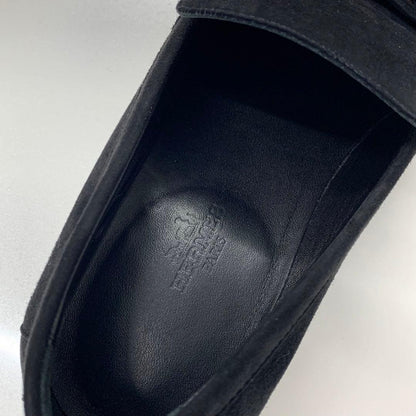 Hermes Destin Suede Kelly Loafers Black — view 7